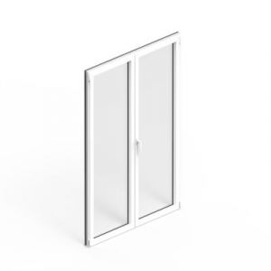 Porte fenêtre alu 2 vantaux GoodHome blanc - l.120 x h.215 cm, tirant droit