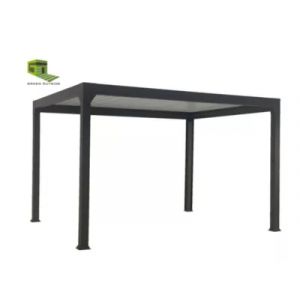 Pergola bioclimatique autoportante motoris&eacute;e aluminium coloris gris Green Outside Actual 5 x 2,5 m led int&eacute;gr&eacute;e