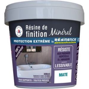 Résine de finition zone humide satin Résinence béton minéral 300ml