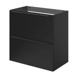 Meuble sous vasque suspendu faible profondeur noir mat l.60 x H.60 x P.36 cm, GoodHome Imandra