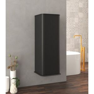 Colonne de salle de bains à suspendre 1 porte H.123 cm, noir mat, IDRA