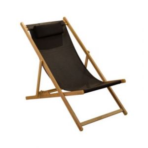 Chilienne imitation bois, toile coloris ardoise L.107 x l.55 x H.90 cm