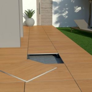 Carrelage sol ext&eacute;rieur en gr&egrave;s c&eacute;rame &eacute;maill&eacute; effet bois naturel l.60 x L.60 x &eacute;p.2 cm Parkwood