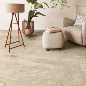 Carrelage sol et mur intérieur effet pierre beige L.120 x l.60 cm x ép.9 mm, Siena