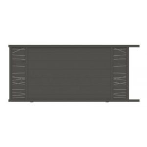 Portail coulissant motoris&eacute; frejus double onde 350x166,8 cm cm Taupe 7039 Neva Taupe Jardimat