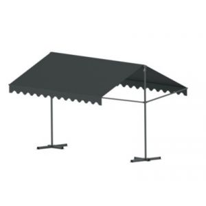 Store banne double pente &agrave; poser 4x3 m gris