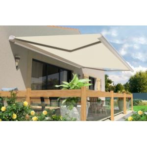 Store banne motoris&eacute; avec coffre int&eacute;gral Arizona T101 - armature blanche - 4 x 3,5m Sunstyl