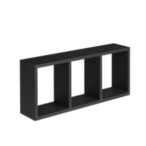 &Eacute;tag&egrave;re murale cube noir Triade L.70 x P.15 x H.30 cm Format