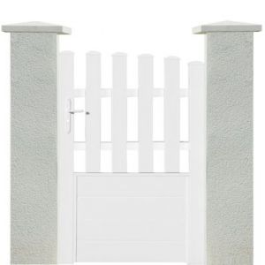 Portillon battant Rosière en PVC blanc cadre aluminium L 1M x H 1.25M/1,40M