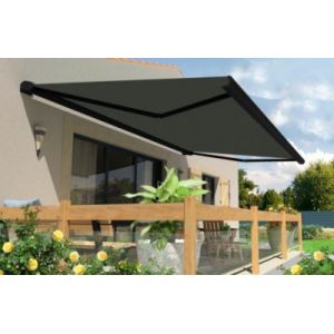 Store banne motoris&eacute; avec coffre int&eacute;gral Arizona T128 - armature noire - 4 x 3,5m Sunstyl