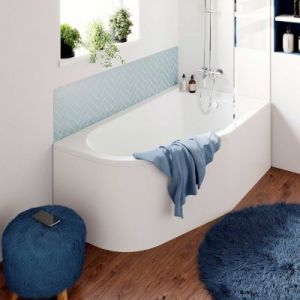 Baignoire asymétrique droite 160x90 cm Cavally blanc