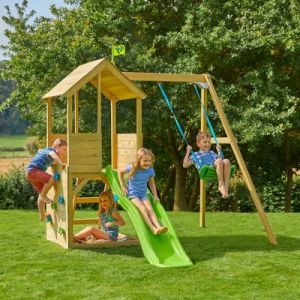 Cabane pour enfant dans les arbres TP Toys avec toboggan et portique