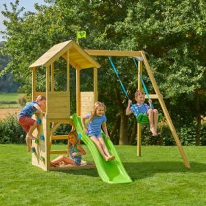 Cabane pour enfant dans les arbres TP Toys avec toboggan et portique