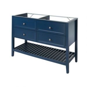 Meuble sous vasque à poser 4 tiroirs bleu mat l.120 x H.80 x P.45 cm, GoodHome Perma