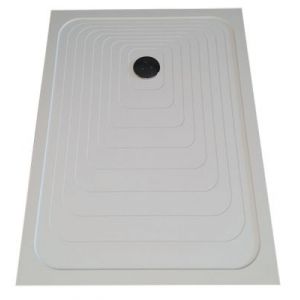 Receveur de douche à poser 90 x 140 cm en Quartz Silestone gris, Atelier Galinier