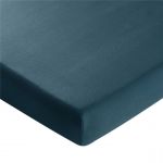 Drap housse FLANELLE UNI - bleu canard