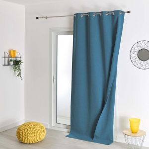 Rideau Ameublement Occultant Double Face 135x260 - Bleu pétrole