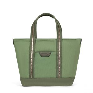 Sac cabas porté main Cuir KAYA Kaki en toile Iris