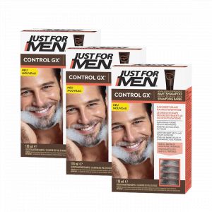 GX Control - Shampooing à Barbe Colorant Réducteur de Gris - X3