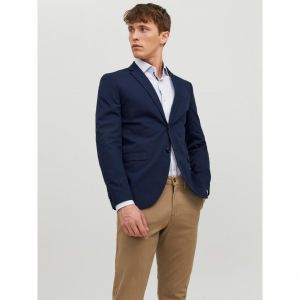 Blazer croisé Super Slim Fit Revers à encoche Bleu Marine Aiden