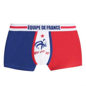 Boxer officiel Equipe de France de football boy Gardien POMM'POIRE bleu en coton