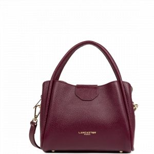 Petit sac à main bordeaux en cuir
