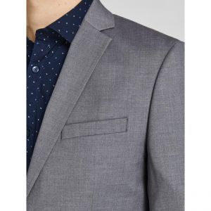 Blazer croisé Super Slim Fit Revers à encoche Gris Clair