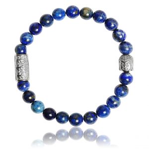 Bracelet Lauren Steven Design ML050 - Bracelet En Pierre Naturelle Lapis Lazuli Lauren Steven
