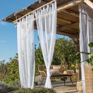 Voilage moustiquaire &agrave; nouettes LUBERON - blanc