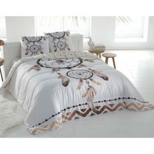 Couette déco double face motif attrape-rêve Blanc
