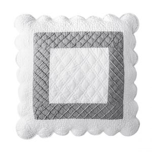Housse de coussin boutis bicolore - Blanc
