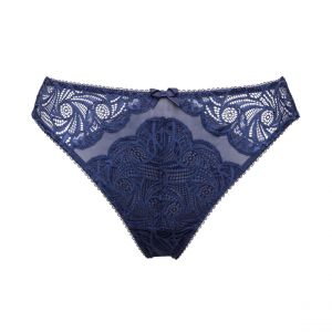 Tanga dentelle bleu - Ariane