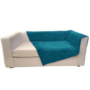 Jet&eacute; de lit DOLCE - bleu canard