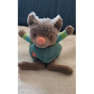 Doudou Loup Boule 11 Cm Assis Bukowski - Occasion