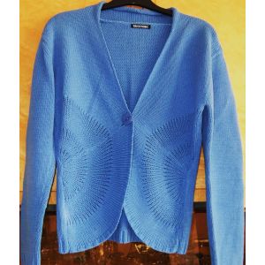 Gilet Femme Taille 38 Bleu Manches Longues Tricotonic - Occasion