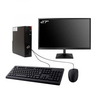 PC Fujitsu Celsius J580 SFF Ecran 27" Intel I5-8400 RAM 8Go SSD 960Go W11 Wifi - Occasion