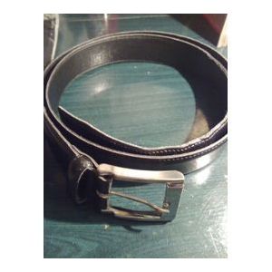 Ceinture En Cuire Noir Made In Italy - Occasion