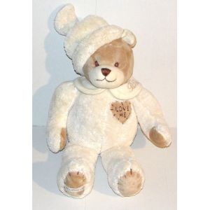 doudou ours bukowski coeur love me - peluche ourson à capuche - Occasion