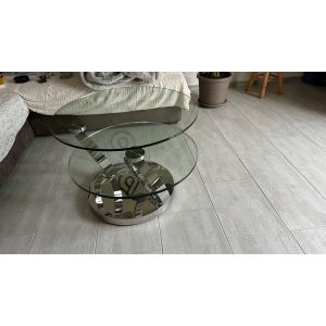 Table Basse Verre - Plateaux Pivotants - Comme Neuf Avec 1 Défaut - Occasion