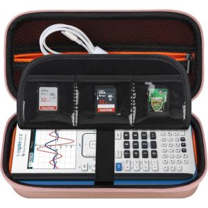 &Eacute;tui Pour Ti - Nspire Cx Ii Cas/Cx Ii/Cx/Cx Cas Color&eacute; Dessin Calculatrice Housse De T&eacute;l&eacute;phone Avec Poche Zipp&eacute;e Suppl&eacute;mentaire Pour C&acirc;ble De Charge, Chargeur, Manuel, Or Rose[Z1191] - Occasion