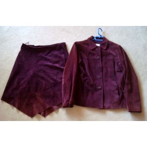 Tailleur Jupe Promod En Porc Velours Prune - Taille - Occasion