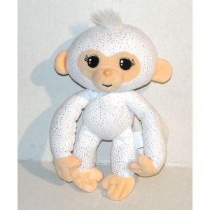 peluche singe blanc paillettes ouistiti sonore fingerlings doudou wowwee - Occasion