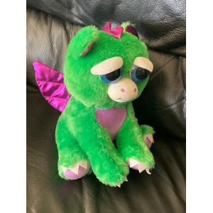 PELUCHE DRAGON FEISTY PETS GOLIATH VIOLET ET VERT 22CM - Occasion