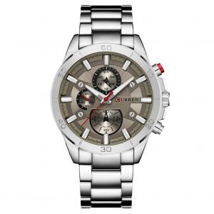 Curren Nouvelle Mode Hommes Mouvement Quartz Alliage Bande Montre-Bracelet Analogique (Boîtier Blanc + Cadran Gris) - Occasion