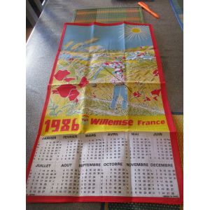 Torchon Calendrier 1986 Coton - Occasion