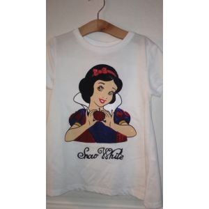 Magnifique T-Shirt Fille Disney Blanche Neige Avec Sequins Taille 7/8 Ans - Occasion