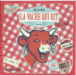 Lot De 2 Serviettes D&eacute;co Papier: La Vache Qui Rit - Occasion