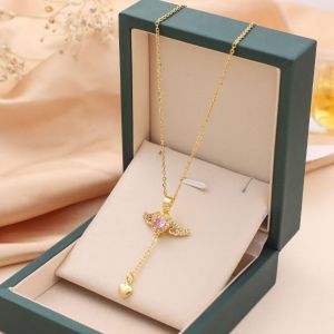 Cupidon Coeur Ange Ailes Collier Collier Chaîne De Clavicule - Occasion