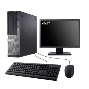 PC Dell Optiplex 390 DT Ecran 22" Intel I5-2400 RAM 16Go SSD 2To W10 Wifi - Occasion