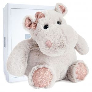 Doudou Hippopotame Histoire D Ours Gris Rose Paillettes - Occasion